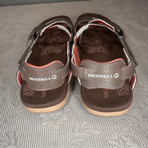 Merrell Sandspur J001230 Espresso/Red Leather Strappy Active Sandal EU42 US 11 - Picture 8 of 13